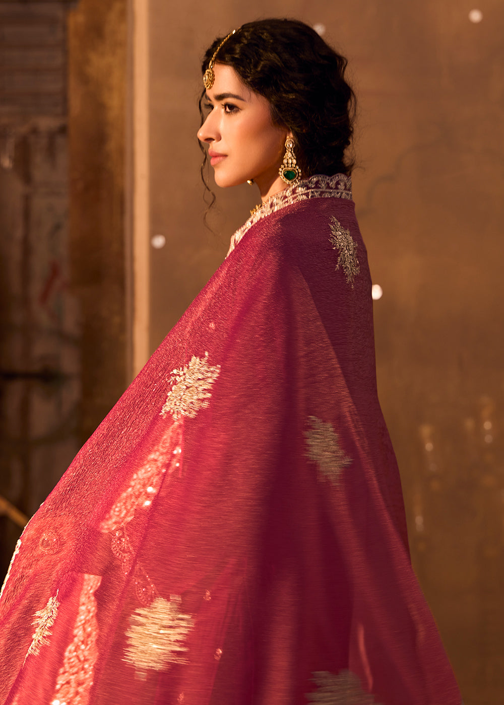 Buy Now Maroon Bamberg Silk Embroidered Eid Style Salwar Suit Online in USA, UK, Canada, Germany, Italy, UAE & Worldwide at Empress Clothing.