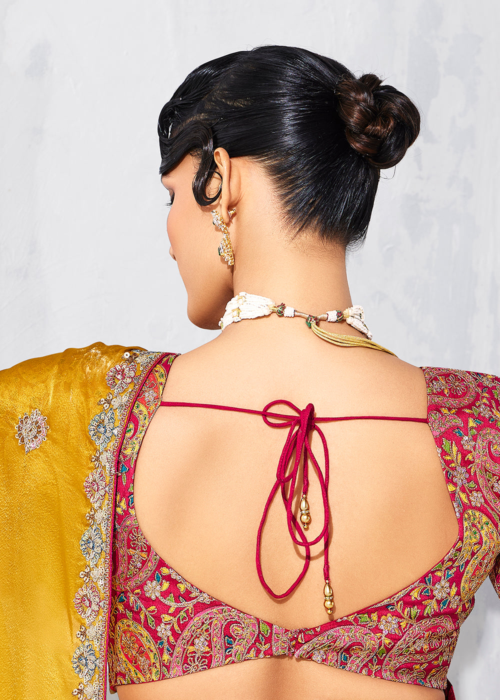 Buy Fancy Mustard Organza Tissue Designer Party Wear Saree Online in US, UK, Canada, France, Germany, Denmark, Spain, Belgium, Sweden,UAE & Worldwide at Empress.