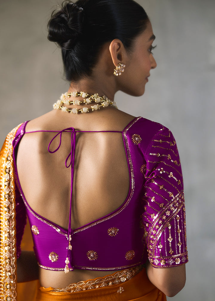 Buy Now Orange Traditional Border Detailing Designer Saree Online in US, UK, Canada, France, Germany, Denmark, Sweden, Australia, UAE &amp; Worldwide at Empress.