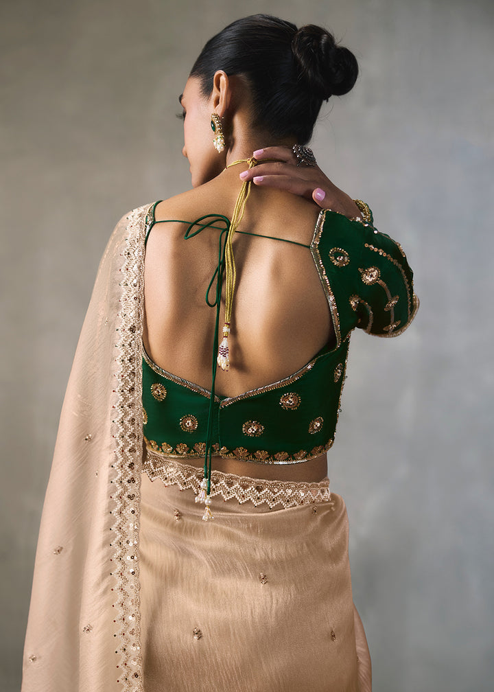 Buy Now Beigey Traditional Border Detailing Designer Saree Online in US, UK, Canada, France, Germany, Denmark, Sweden, Australia, UAE &amp; Worldwide at Empress.