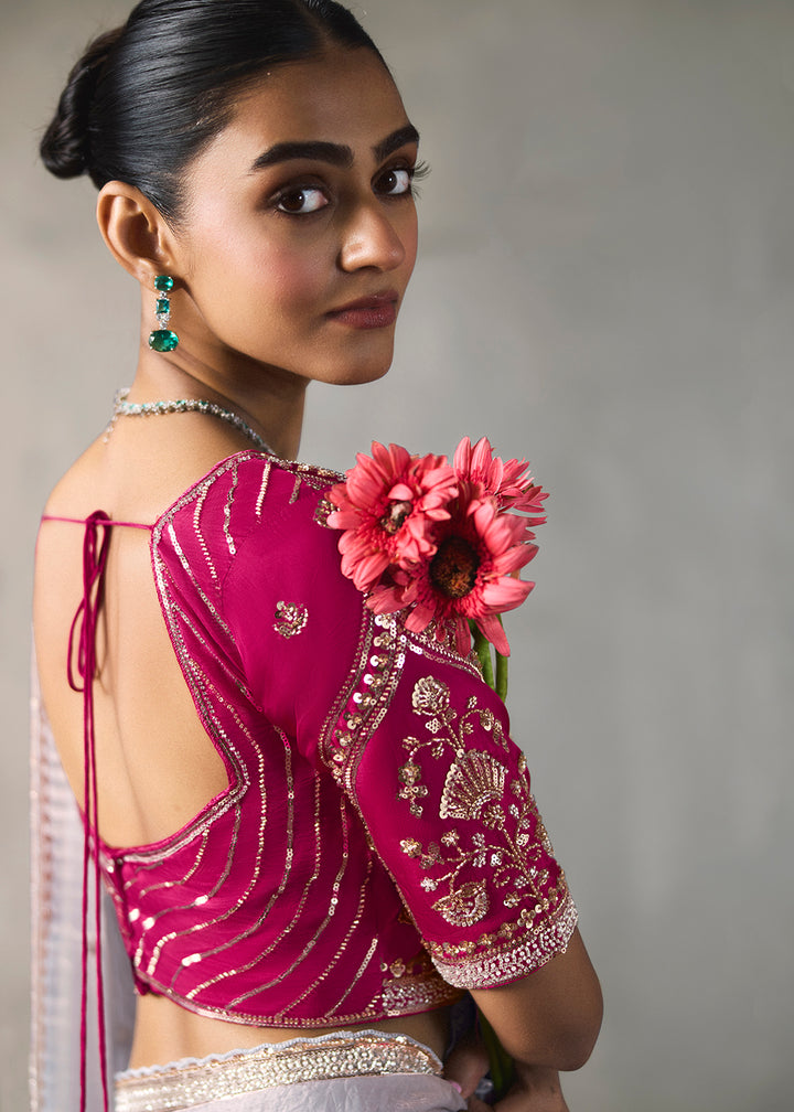 Buy Now Lavender Traditional Border Detailing Designer Saree Online in US, UK, Canada, France, Germany, Denmark, Sweden, Australia, UAE &amp; Worldwide at Empress.
