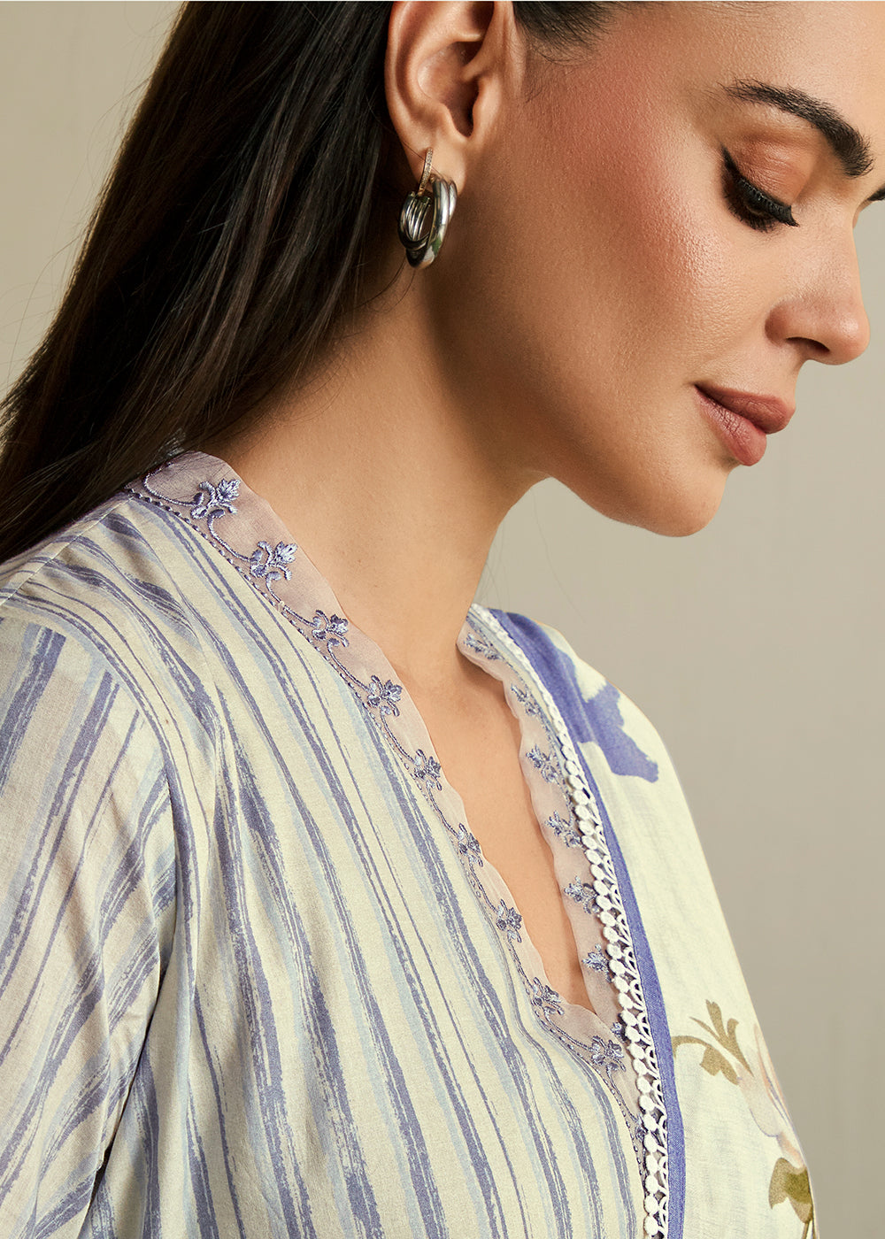 Buy Now Off White & Grey Embroidered Festive Wear Salwar Suit Online in USA, UK, Canada, Germany, Italy, France, Austria, UAE & Worldwide at Empress Clothing.