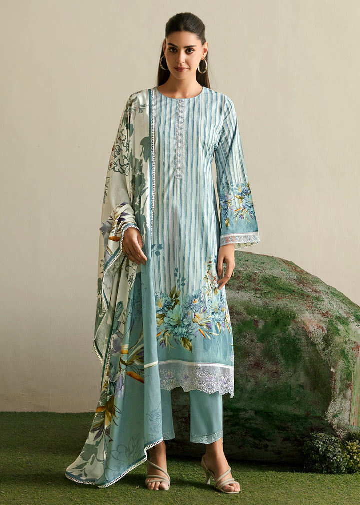 Buy Now Off White & Blue Embroidered Festive Wear Salwar Suit Online in USA, UK, Canada, Germany, Italy, France, Austria, UAE & Worldwide at Empress Clothing.