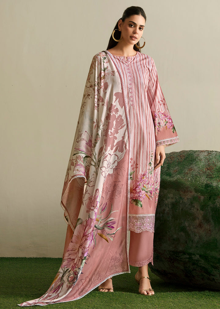 Buy Now Off White & Pink Embroidered Festive Wear Salwar Suit Online in USA, UK, Canada, Germany, Italy, France, Austria, UAE & Worldwide at Empress Clothing.