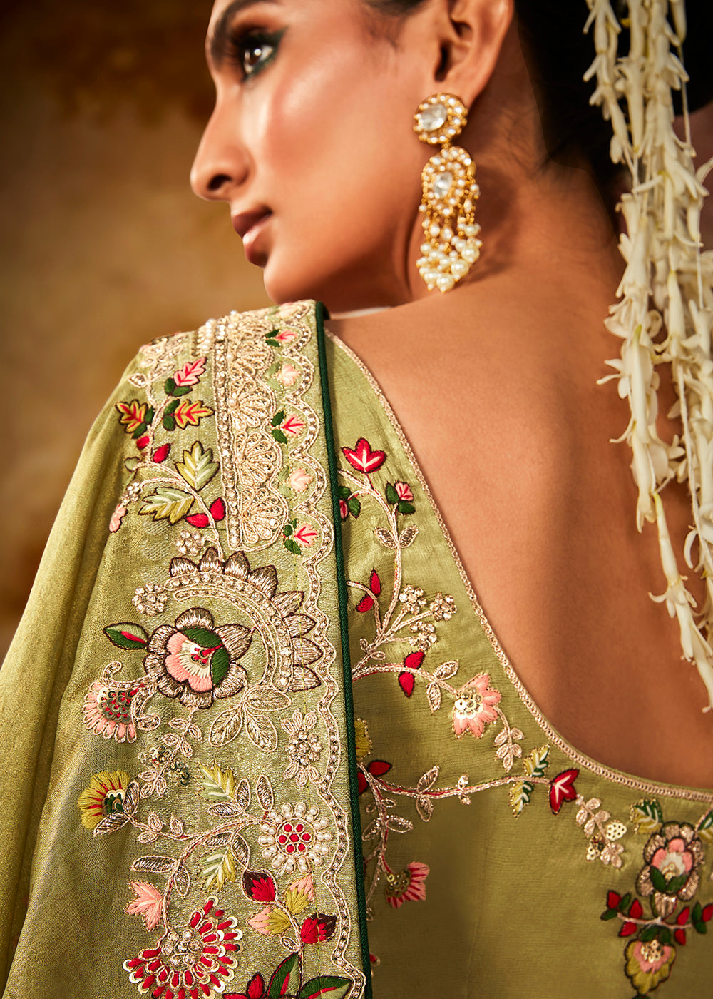 Buy Now Apple Green Wedding Wear Embroidered Kanjivaram Silk Saree Online in USA, UK, Canada & Worldwide at Empress Clothing. 