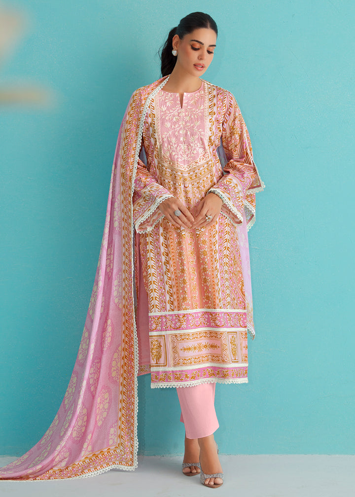 Buy Now Gorgeous Pink Lawn Embroidered Festive Salwar Suit Online in USA, UK, Canada, Germany, Italy, France, Austria, UAE & Worldwide at Empress Clothing.