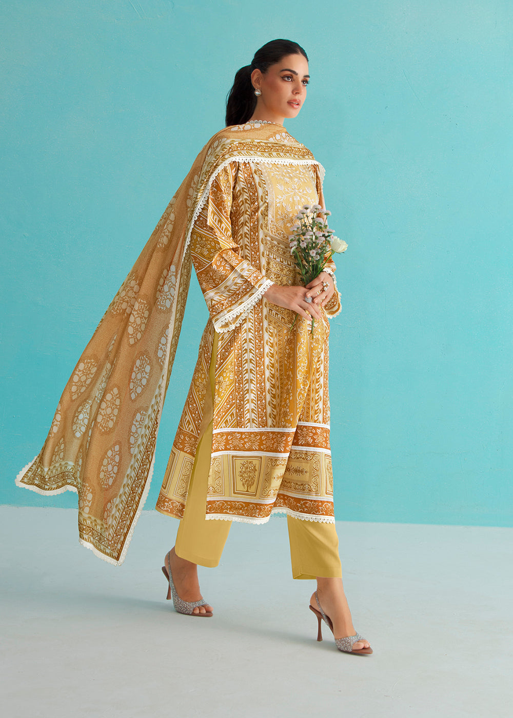 Buy Now Gorgeous Yellow Lawn Embroidered Festive Salwar Suit Online in USA, UK, Canada, Germany, Italy, France, Austria, UAE & Worldwide at Empress Clothing.