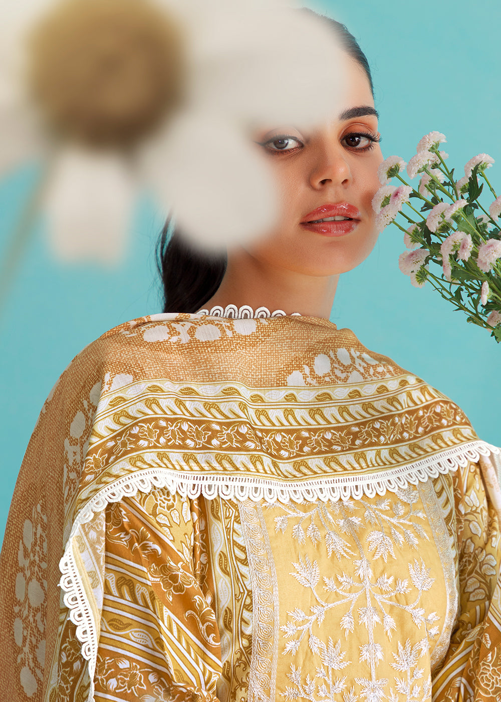 Buy Now Gorgeous Yellow Lawn Embroidered Festive Salwar Suit Online in USA, UK, Canada, Germany, Italy, France, Austria, UAE & Worldwide at Empress Clothing.