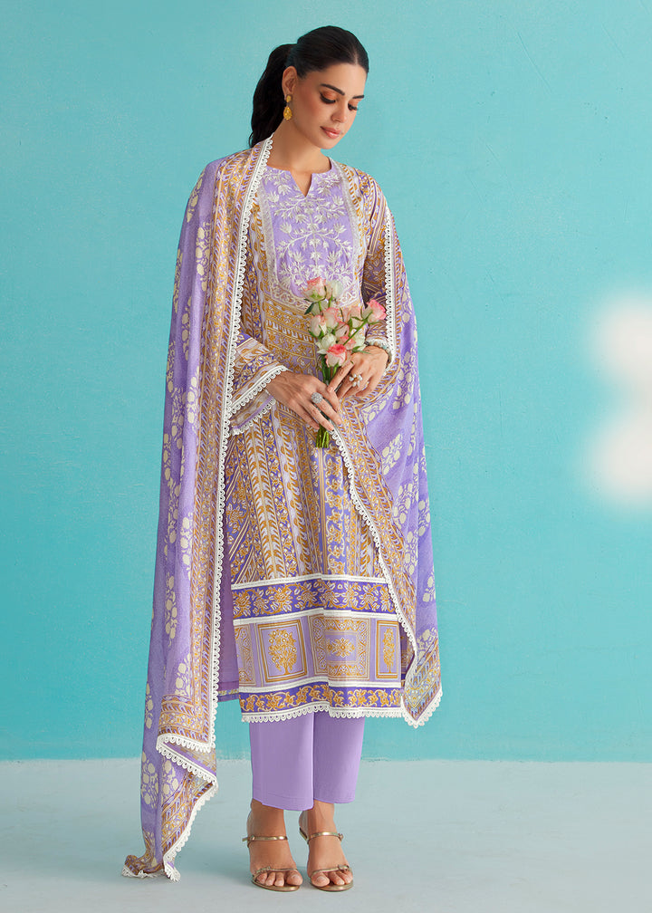 Buy Now Gorgeous Lilac Lawn Embroidered Festive Salwar Suit Online in USA, UK, Canada, Germany, Italy, France, Austria, UAE & Worldwide at Empress Clothing.