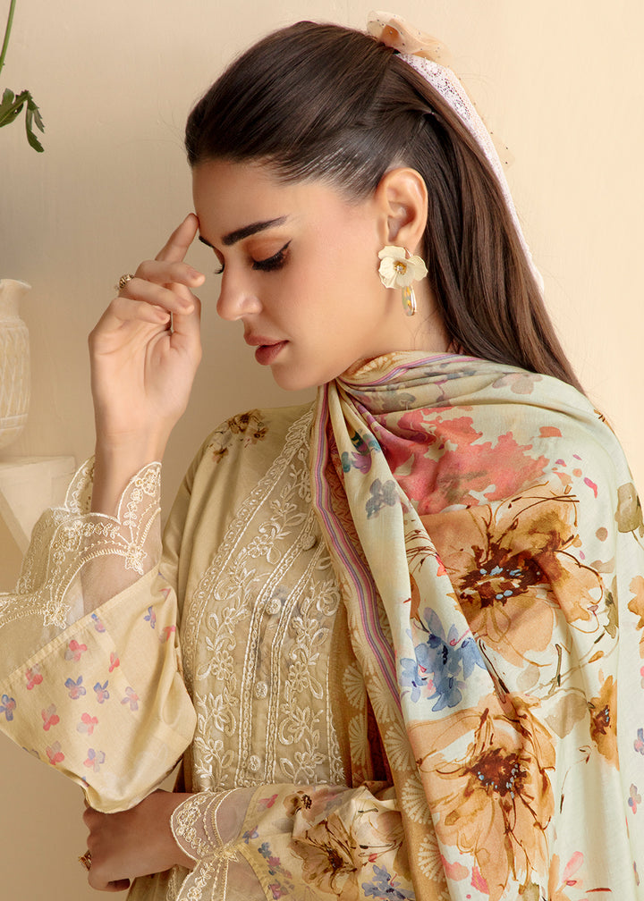 Buy Now Pure Lawn Cream Embroidered Festive Salwar Suit Online in USA, UK, Canada, Germany, Italy, France, Austria, UAE & Worldwide at Empress Clothing.