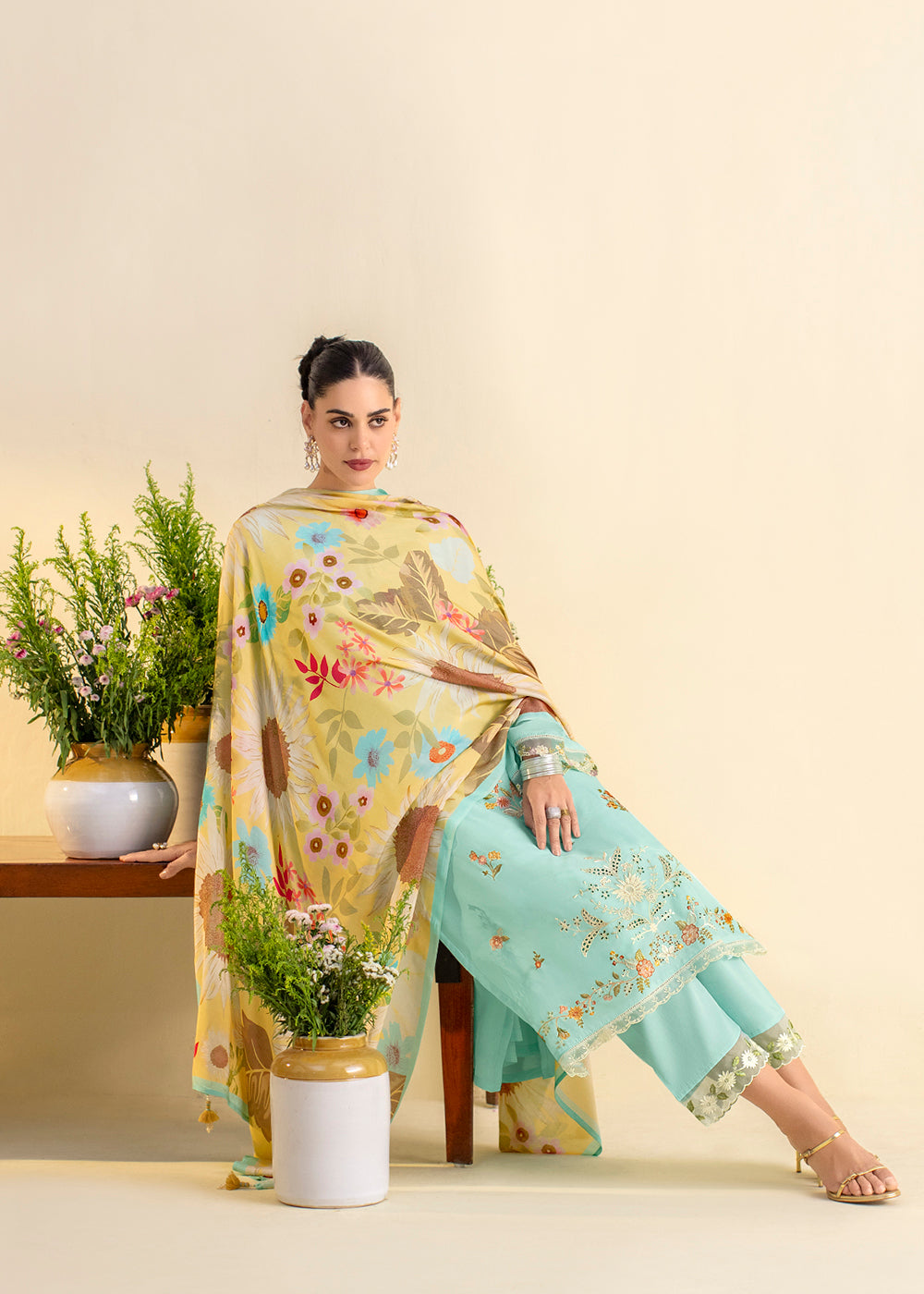 Buy Now Aqua Blue Lawn Material Embroidered Festive Salwar Suit Online in USA, UK, Canada, Germany, Italy, France, Austria, UAE & Worldwide at Empress Clothing.