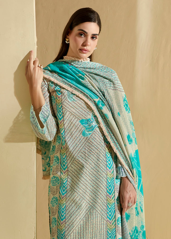 Buy Now Blue Cotton Lawn Digital Printed Festive Salwar Suit Online in USA, UK, Canada, Germany, Italy, France, Austria, UAE & Worldwide at Empress Clothing.