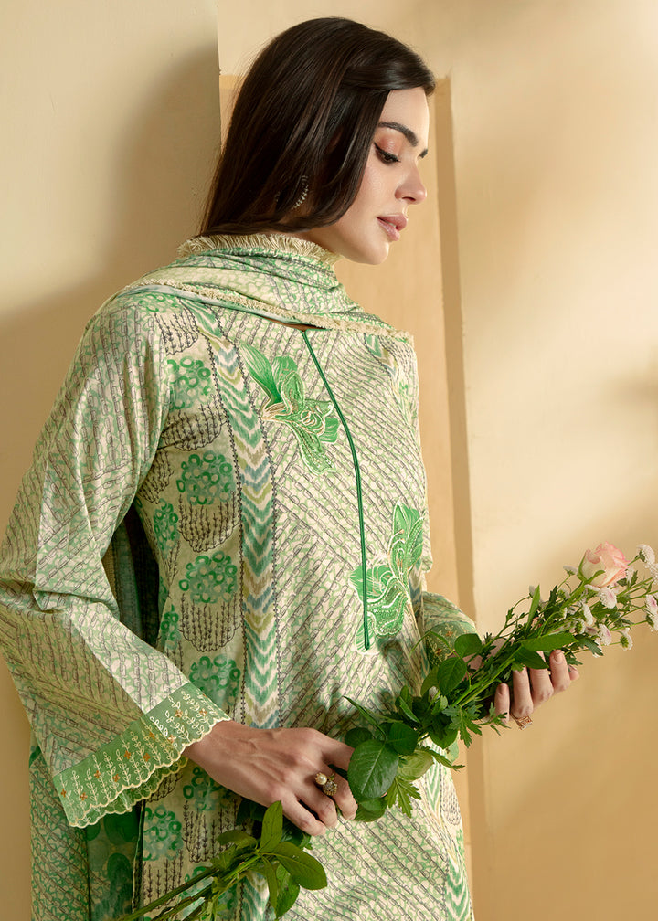Buy Now Green Cotton Lawn Digital Printed Festive Salwar Suit Online in USA, UK, Canada, Germany, Italy, France, Austria, UAE & Worldwide at Empress Clothing.