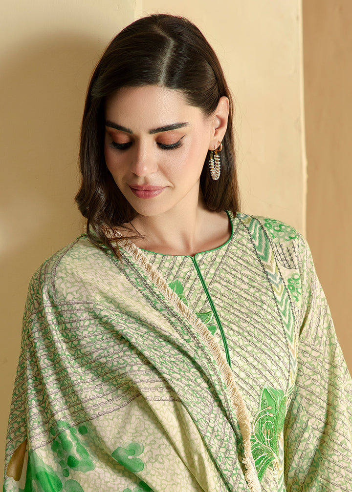 Buy Now Green Cotton Lawn Digital Printed Festive Salwar Suit Online in USA, UK, Canada, Germany, Italy, France, Austria, UAE & Worldwide at Empress Clothing.