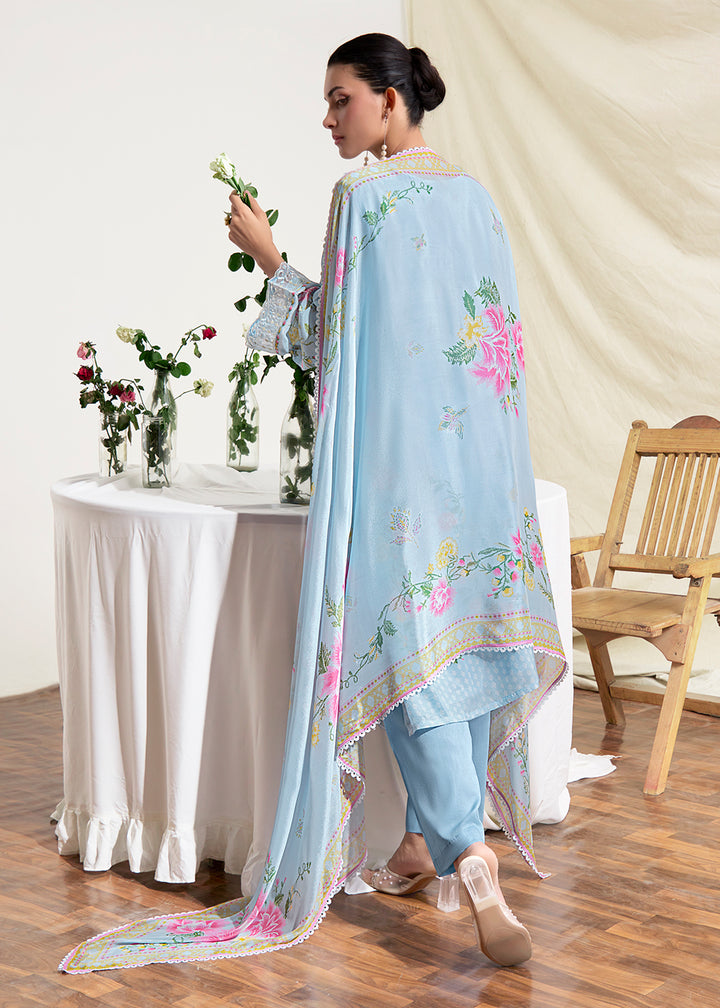 Buy Now Blue Resham Embroidery & Digital Printed Salwar Suit Online in US, UK, Canada, Germany, Italy, France, Australia, UAE & Worldwide at Empress Clothing.