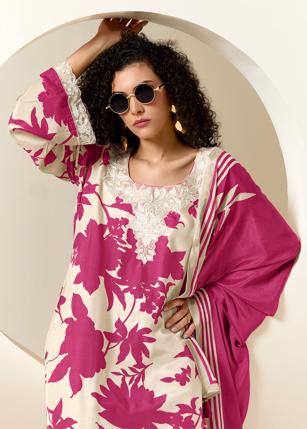 Buy Now White Pure Muslin Floral Printed Trendy Salwar Suit Online in US, UK, Canada, Germany, Italy, France, Australia, Norway & Worldwide at Empress Clothing.