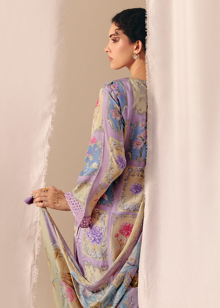 Buy Now Purple Floral Printed Muslin Pant Style Salwar Suit Online in US, UK, Canada, Germany, Italy, France, Australia, UAE & Worldwide at Empress Clothing.