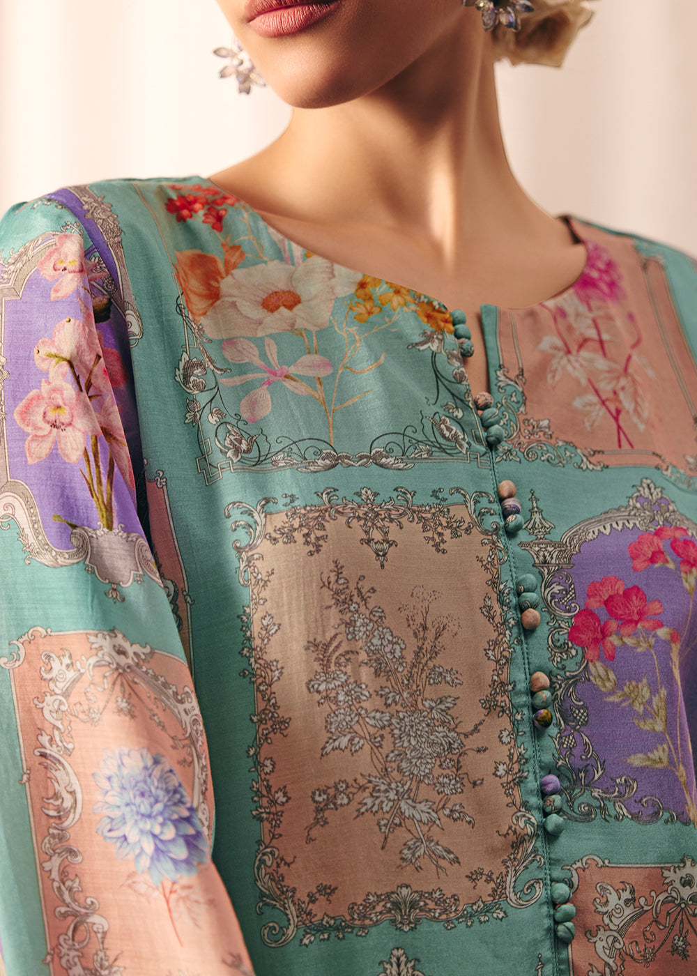 Buy Now Blue Floral Printed Muslin Pant Style Salwar Suit Online in US, UK, Canada, Germany, Italy, France, Australia, Denmark & Worldwide at Empress Clothing.