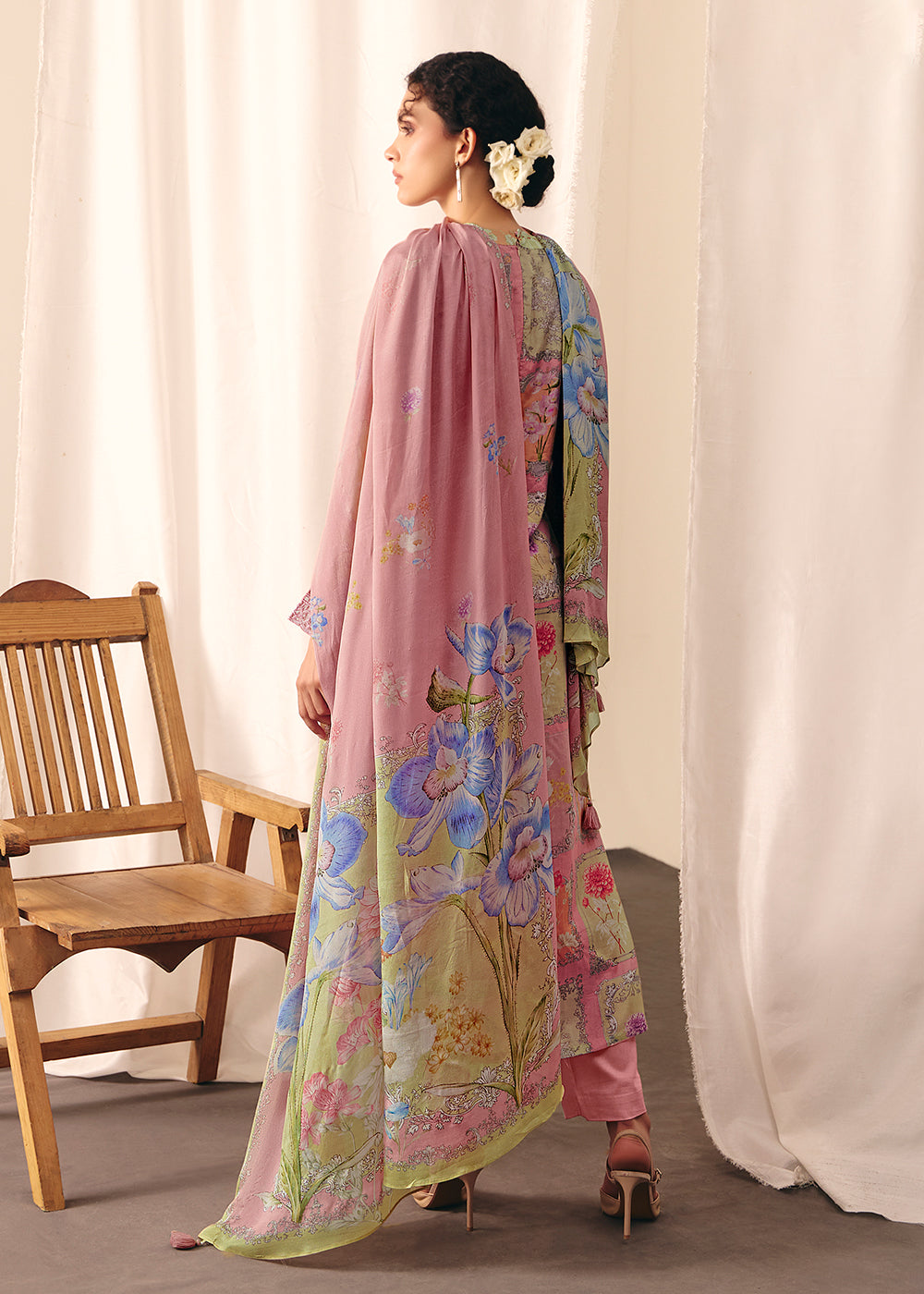 Buy Now Pink Floral Printed Muslin Pant Style Salwar Suit Online in US, UK, Canada, Germany, Italy, France, Australia, Denmark & Worldwide at Empress Clothing.