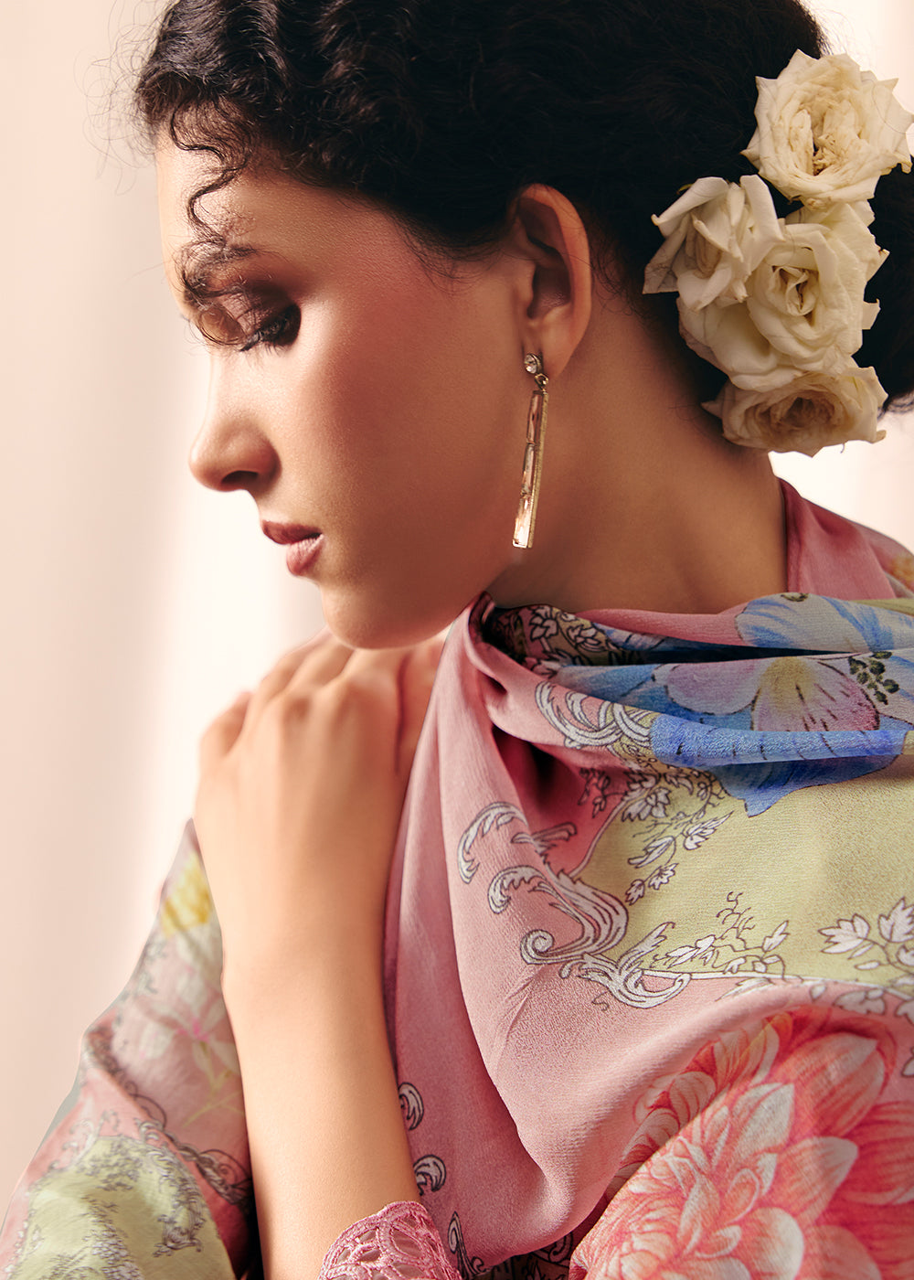 Buy Now Pink Floral Printed Muslin Pant Style Salwar Suit Online in US, UK, Canada, Germany, Italy, France, Australia, Denmark & Worldwide at Empress Clothing.