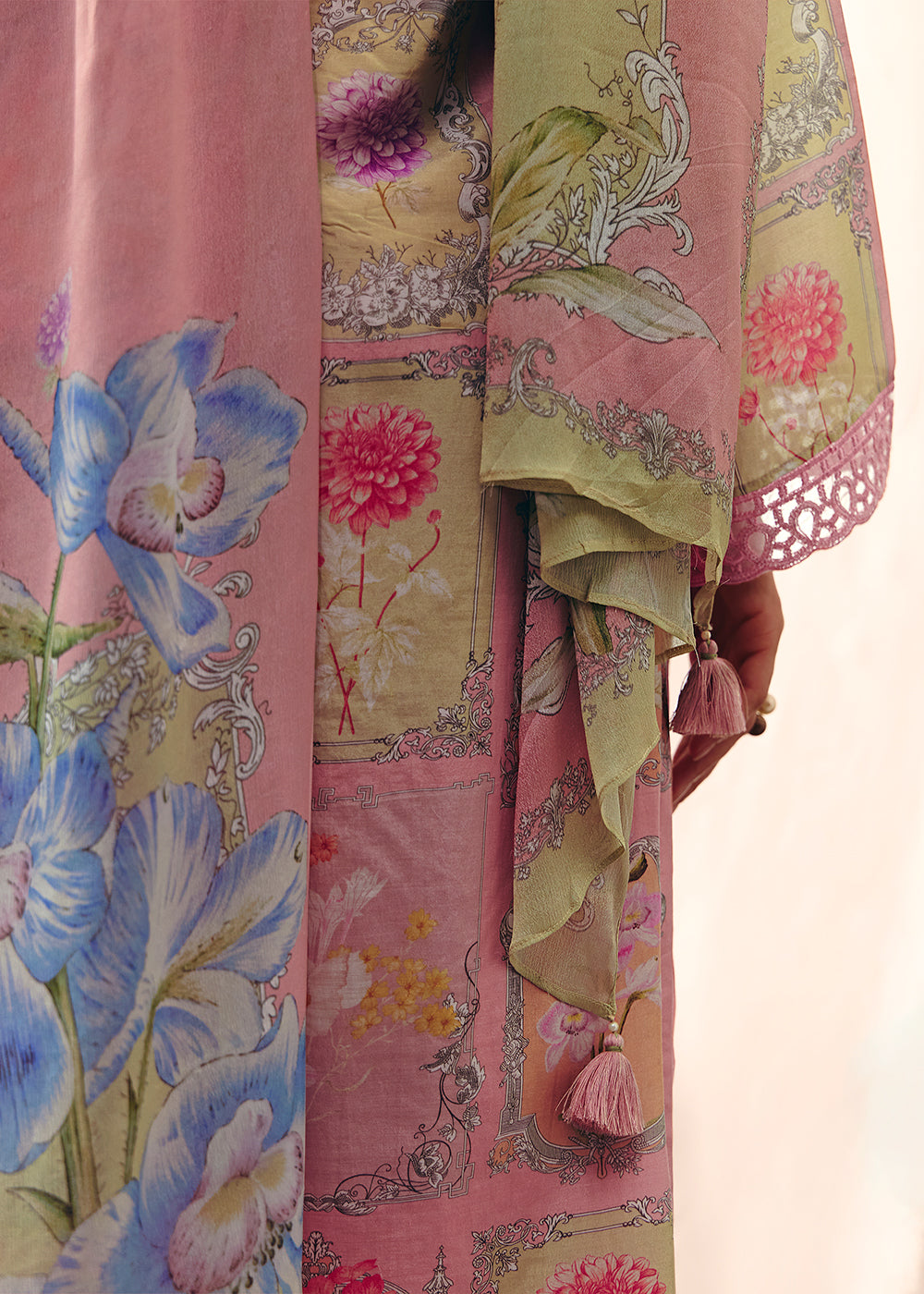 Buy Now Pink Floral Printed Muslin Pant Style Salwar Suit Online in US, UK, Canada, Germany, Italy, France, Australia, Denmark & Worldwide at Empress Clothing.