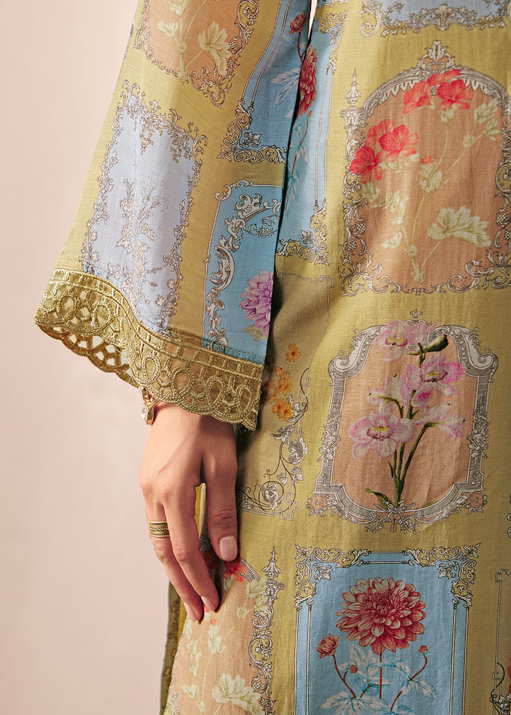 Buy Now Green Floral Printed Muslin Pant Style Salwar Suit Online in US, UK, Canada, Germany, Italy, France, Australia, Denmark & Worldwide at Empress Clothing.