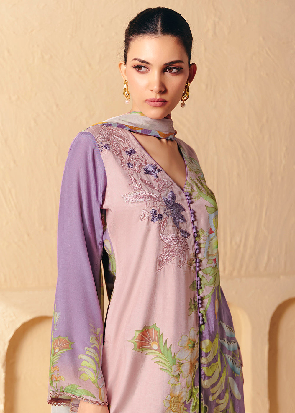 Buy Now Trendy Lavender Printed Pant Style Salwar Suit Online in US, UK, Canada, Germany, Italy, France, Australia, Denmark & Worldwide at Empress Clothing.