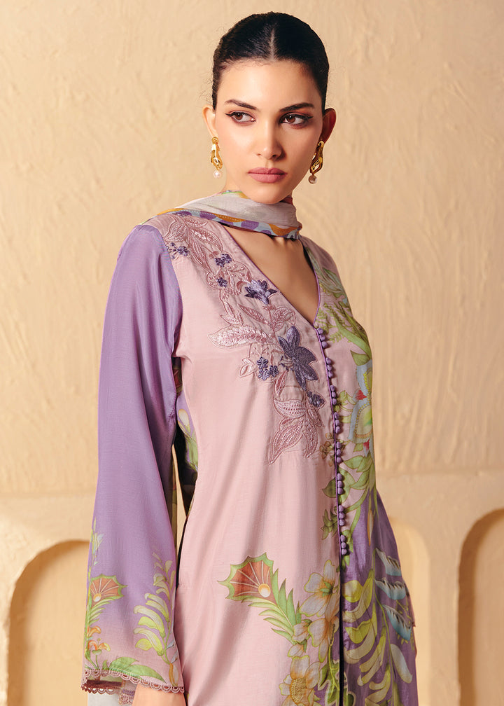 Buy Now Trendy Lavender Printed Pant Style Salwar Suit Online in US, UK, Canada, Germany, Italy, France, Australia, Denmark & Worldwide at Empress Clothing.