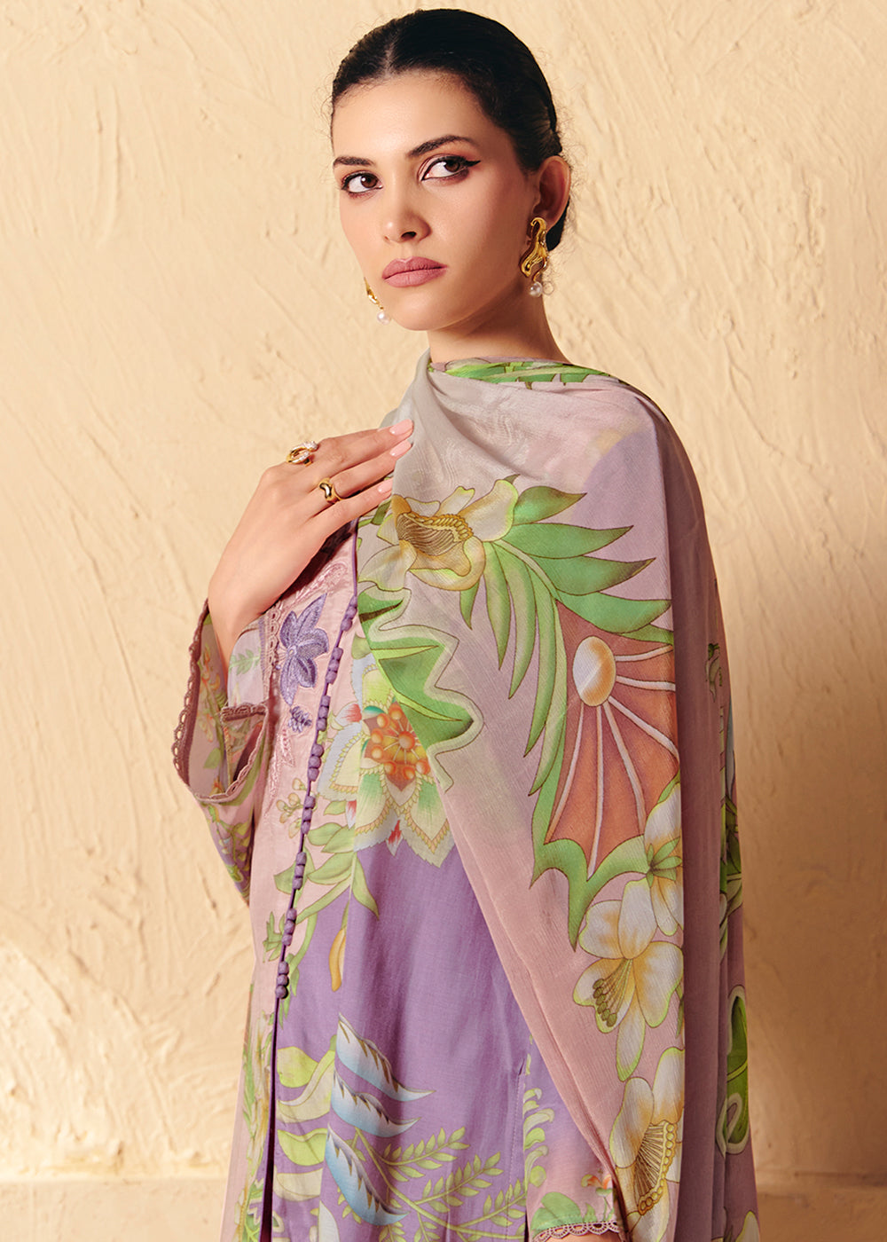 Buy Now Trendy Lavender Printed Pant Style Salwar Suit Online in US, UK, Canada, Germany, Italy, France, Australia, Denmark & Worldwide at Empress Clothing.