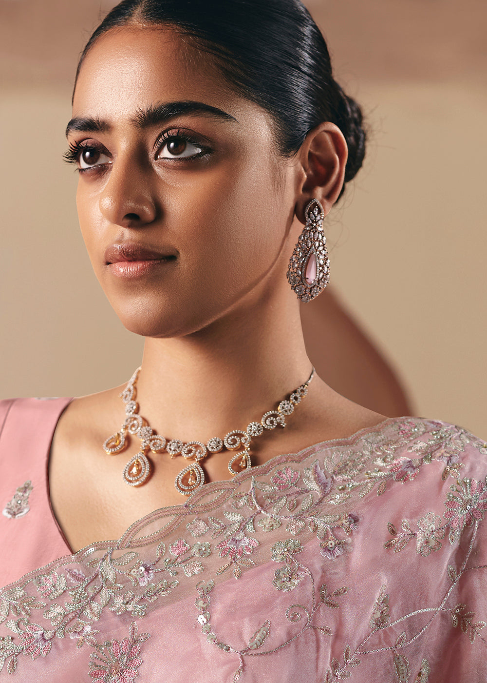 Buy Adorable Pink Fancy Fabric Festive Designer Saree Online in US, UK, Canada, France, Germany, Italy, Denmark, Spain, Belgium, UAE & Worldwide at Empress.