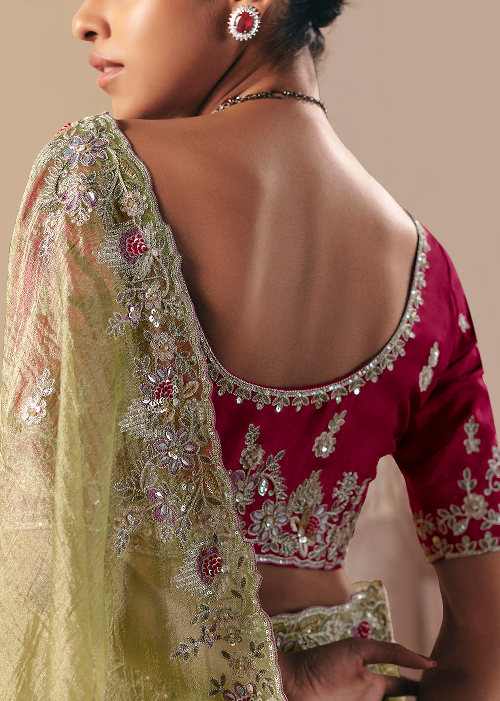 Buy Adorable Green Fancy Fabric Festive Designer Saree Online in US, UK, Canada, France, Germany, Italy, Denmark, Spain, Belgium, UAE & Worldwide at Empress.