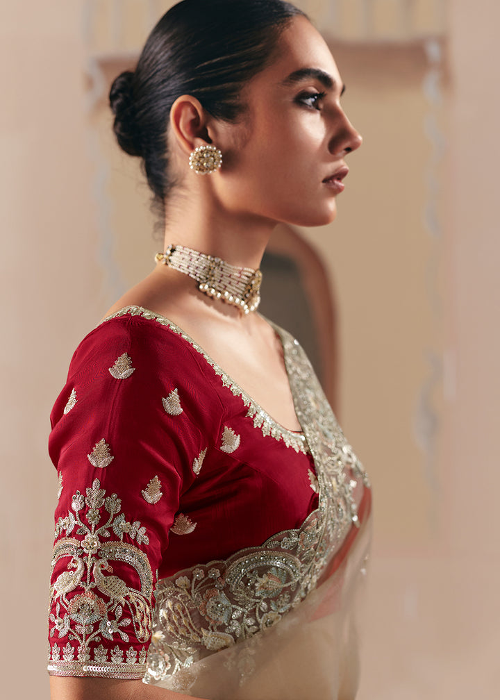 Buy Adorable Brown Fancy Fabric Festive Designer Saree Online in US, UK, Canada, France, Germany, Italy, Denmark, Spain, Belgium, UAE & Worldwide at Empress.