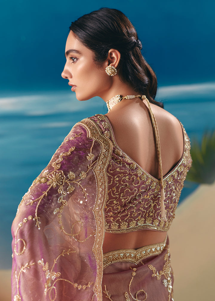 Buy Onion Pink Satin Organza Fancy Designer Saree Online in US, UK, Canada, France, Germany, Denmark, Netherlands, Sweden, Greece, UAE & Worldwide at Empress.