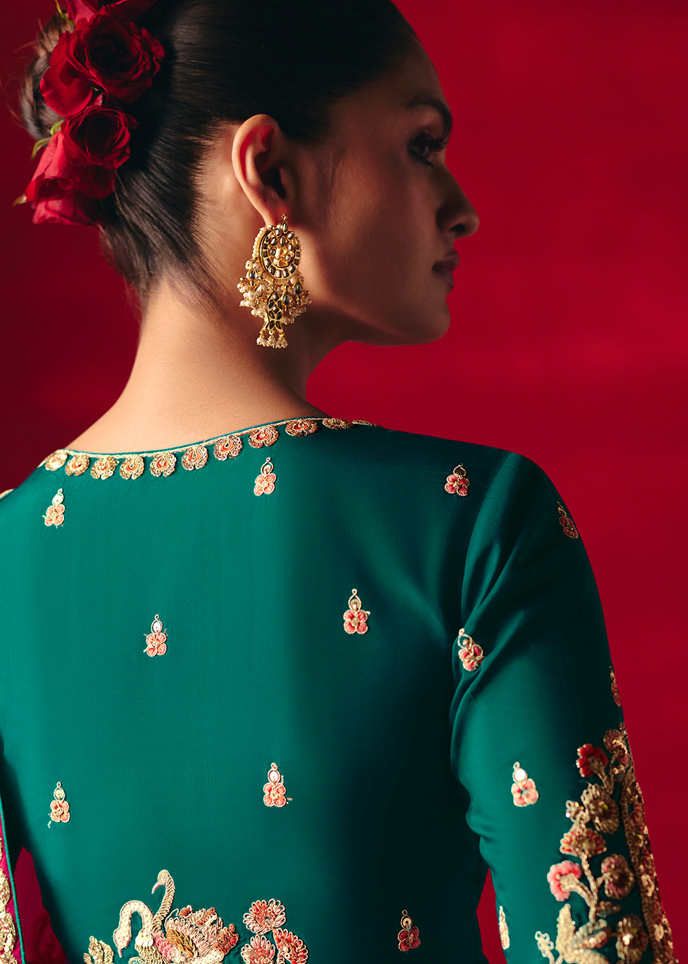 Buy Now Wine Fancy Material Wedding Designer Saree Online in US, UK, Canada, France, Germany, Denmark, Netherlands, Sweden, UAE & Worldwide at Empress.