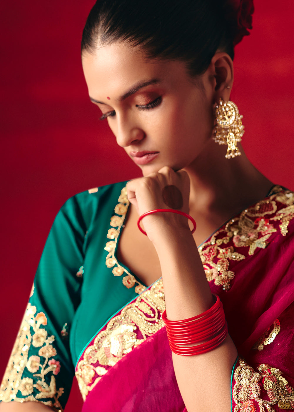 Buy Now Wine Fancy Material Wedding Designer Saree Online in US, UK, Canada, France, Germany, Denmark, Netherlands, Sweden, UAE & Worldwide at Empress.