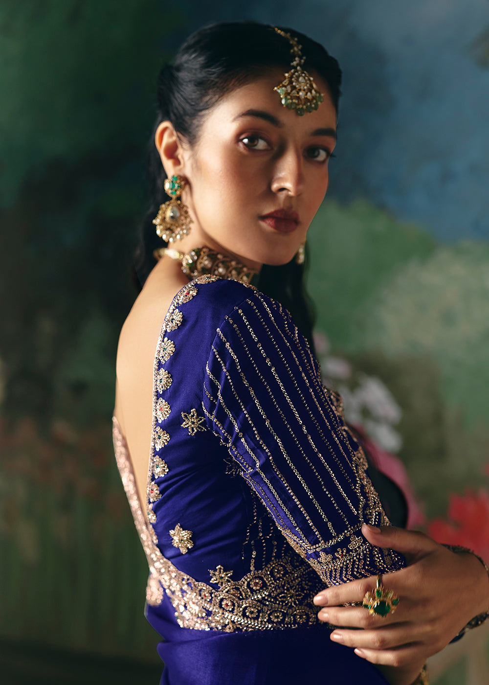 Buy Now Blue Premium Fancy Fabric Embellished Designer Saree Online in US, UK, Canada, France, Germany, Denmark, Netherland, Sweden, UAE & Worldwide at Empress.