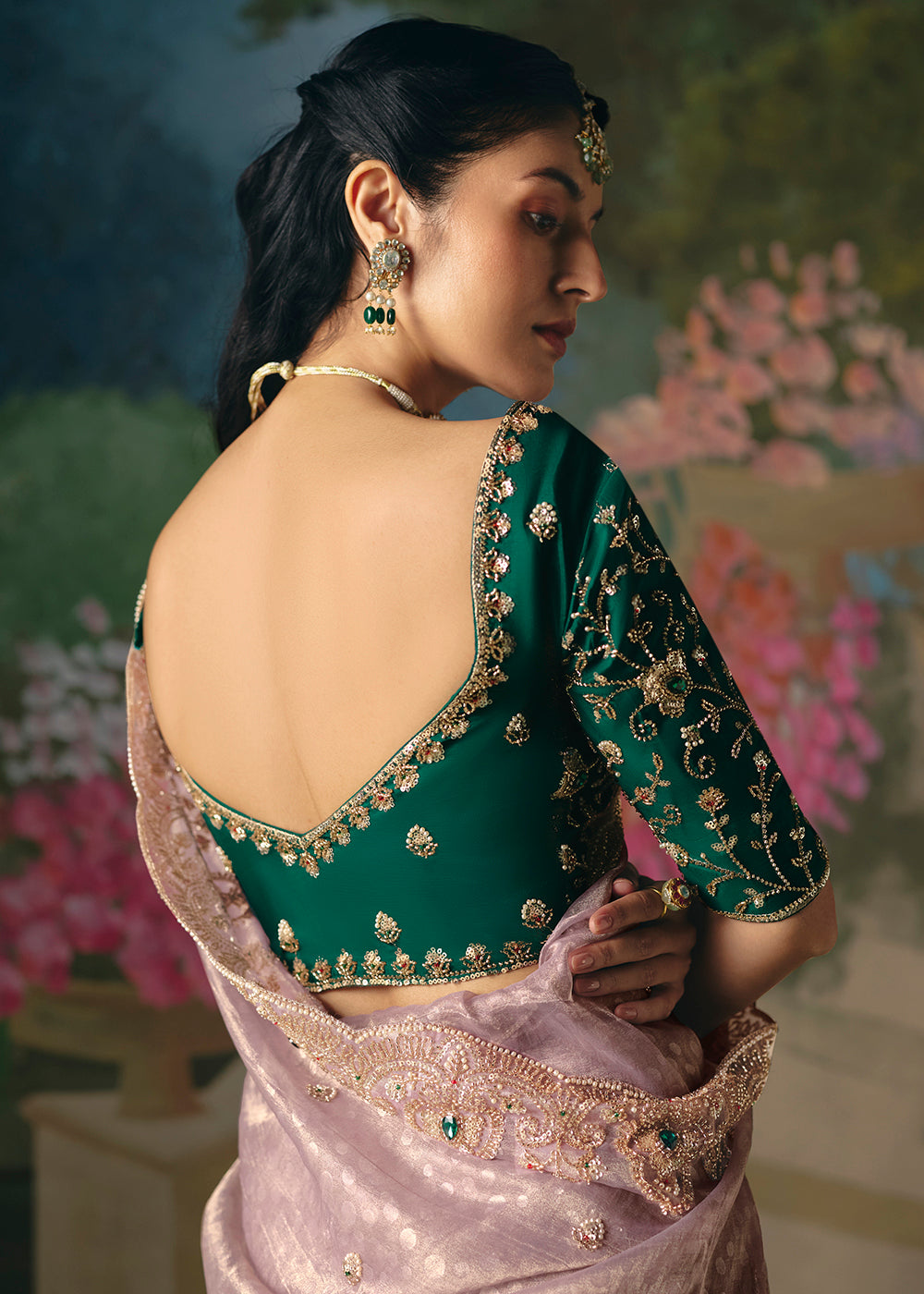 Buy Now Lavender Premium Fancy Fabric Embellished Designer Saree Online in US, UK, Canada, France, Germany, Denmark, Netherland, Sweden & Worldwide at Empress.