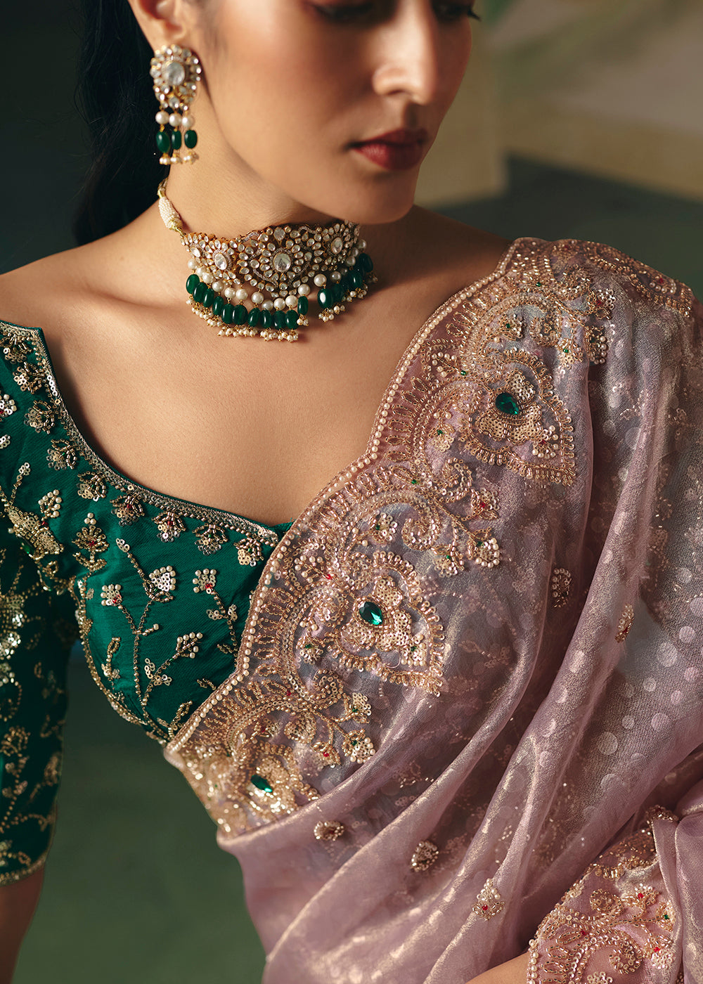 Buy Now Lavender Premium Fancy Fabric Embellished Designer Saree Online in US, UK, Canada, France, Germany, Denmark, Netherland, Sweden & Worldwide at Empress.