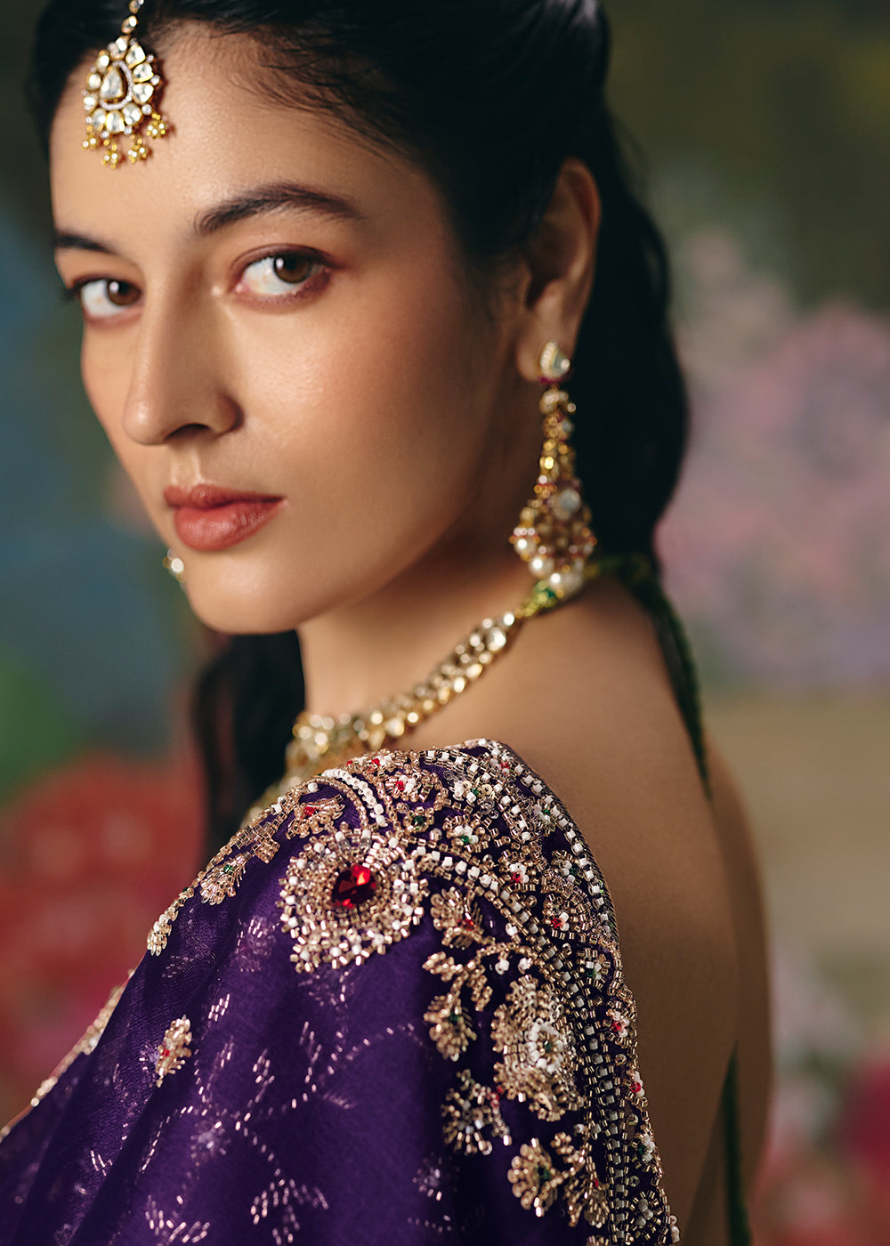 Buy Now Violet Premium Fancy Fabric Embellished Designer Saree Online in US, UK, Canada, France, Germany, Denmark, Netherland, Sweden & Worldwide at Empress.