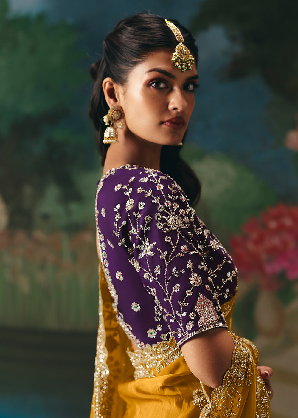 Buy Now Mustard Premium Fancy Fabric Embellished Designer Saree Online in US, UK, Canada, France, Germany, Denmark, Netherland, Sweden & Worldwide at Empress.