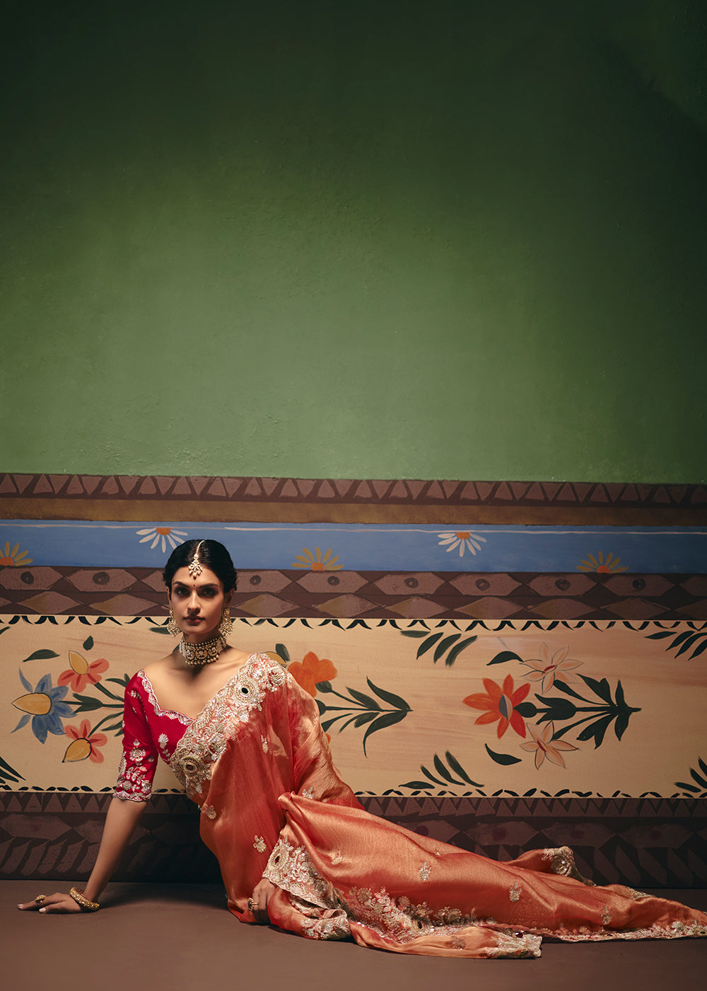 Buy Now Orange Premium Fancy Fabric Designer Party Wear Saree Online in US, UK, Canada, France, Germany, Denmark, Netherland, Sweden & Worldwide at Empress.