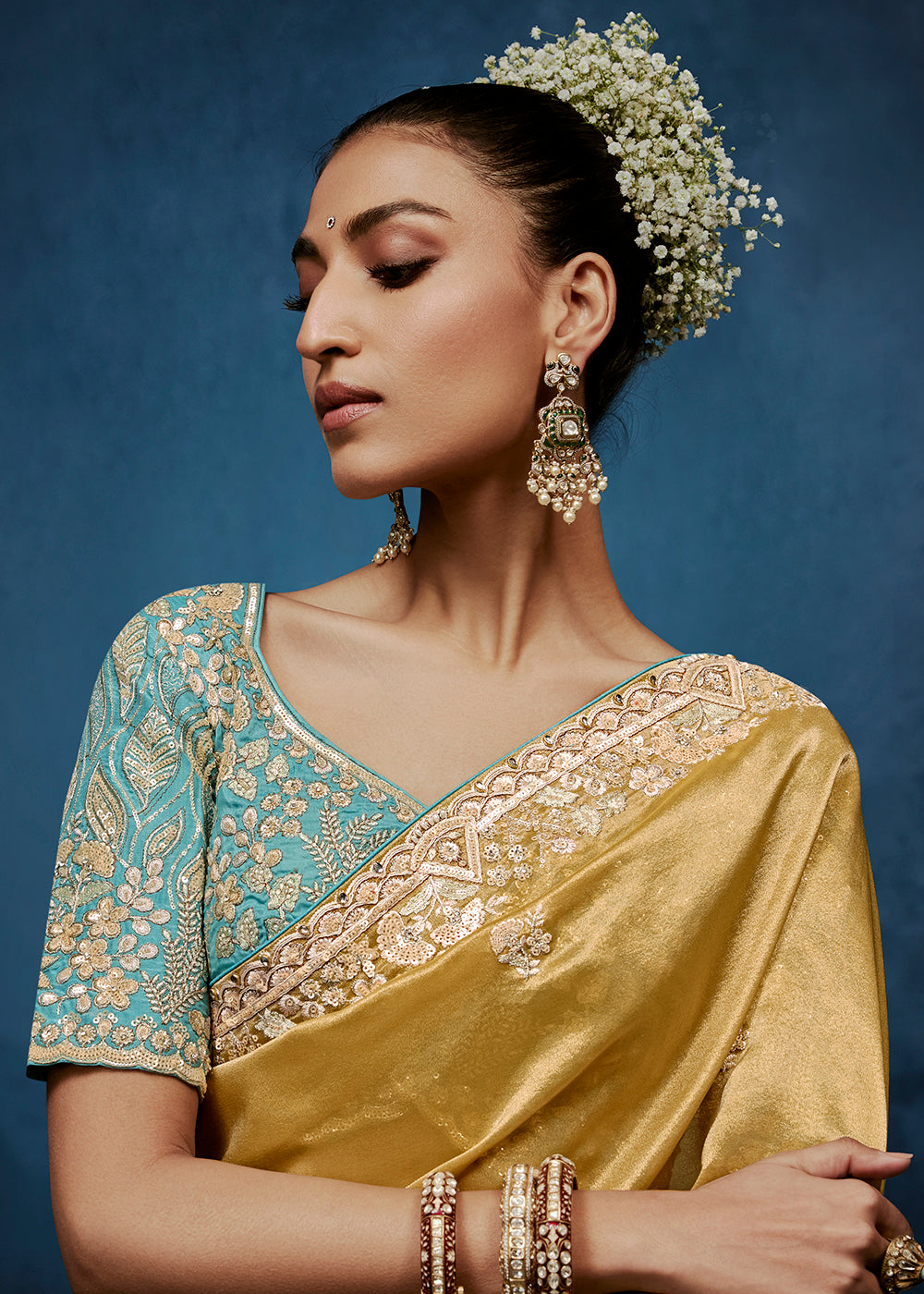 Buy Now Mustard High-Grade Pure Fancy Fabric Designer Saree Online in US, UK, Canada, France, Germany, Denmark, Netherland, Sweden, UAE & Worldwide at Empress.