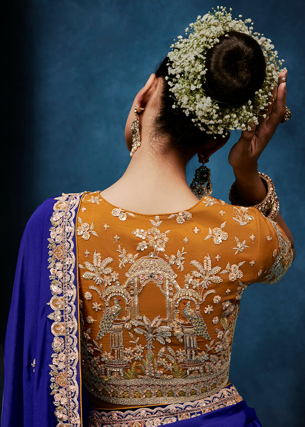 Buy Now Blue High-Grade Pure Fancy Fabric Designer Saree Online in US, UK, Canada, France, Germany, Denmark, Netherland, Sweden, UAE & Worldwide at Empress.