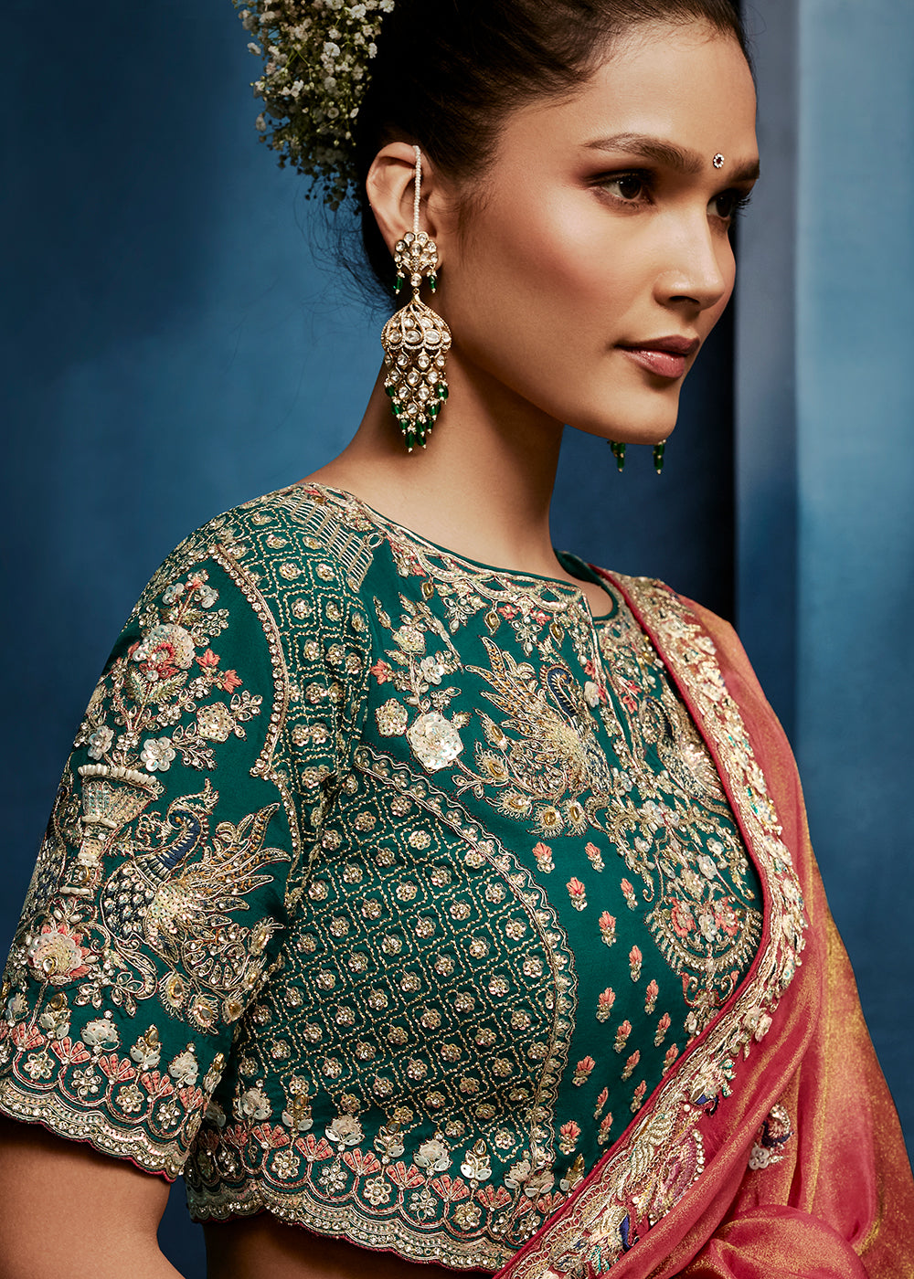 Buy Now Peach High-Grade Pure Fancy Fabric Designer Saree Online in US, UK, Canada, France, Germany, Denmark, Netherland, Sweden, UAE & Worldwide at Empress.