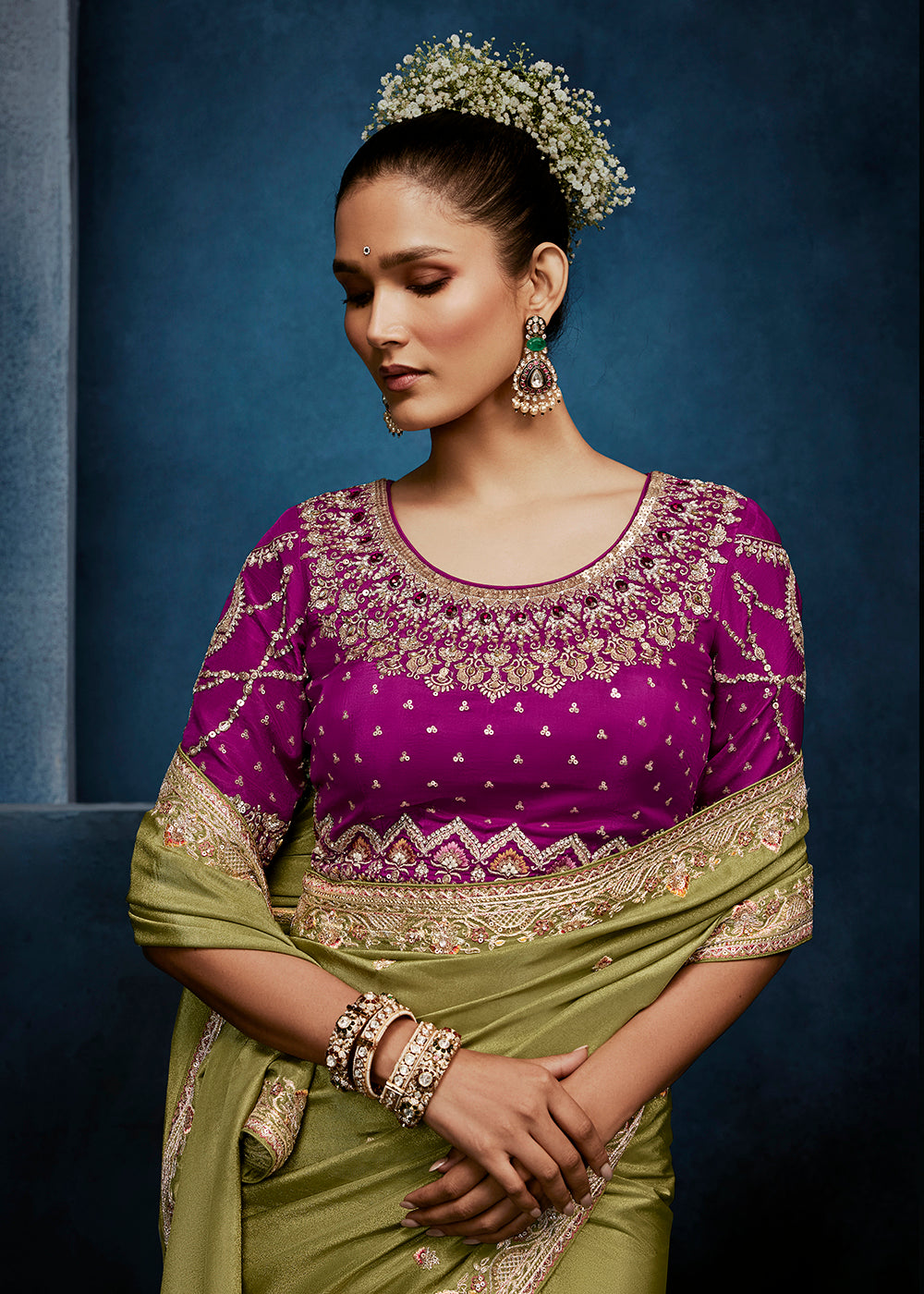 Buy Now Green High-Grade Pure Fancy Fabric Designer Saree Online in US, UK, Canada, France, Germany, Denmark, Netherland, Sweden, UAE & Worldwide at Empress.