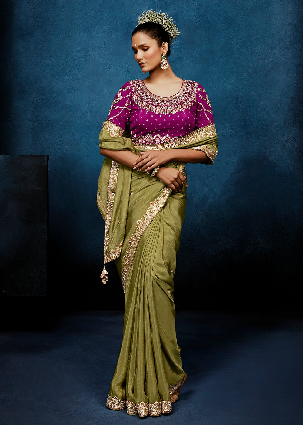 Buy Now Green High-Grade Pure Fancy Fabric Designer Saree Online in US, UK, Canada, France, Germany, Denmark, Netherland, Sweden, UAE & Worldwide at Empress.