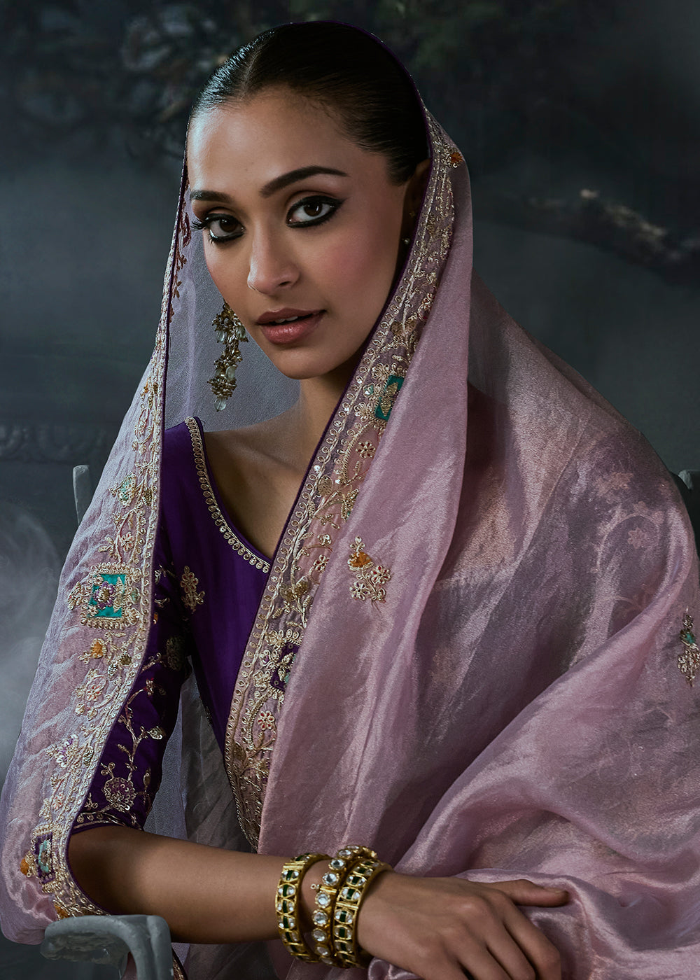 Buy Now Light Purple & Violet Fancy Fabric Designer Wear Saree Online in US, UK, Canada, France, Germany, Denmark, Sweden, UAE, Greece & Worldwide at Empress.