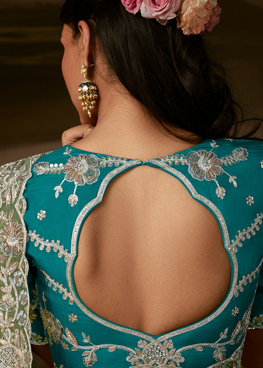 Buy Now Pista Green Zari Organza Designer Style Festive Saree Online in US, UK, Canada, France, Germany, Denmark, Sweden, Australia, UAE &amp; Worldwide at Empress.