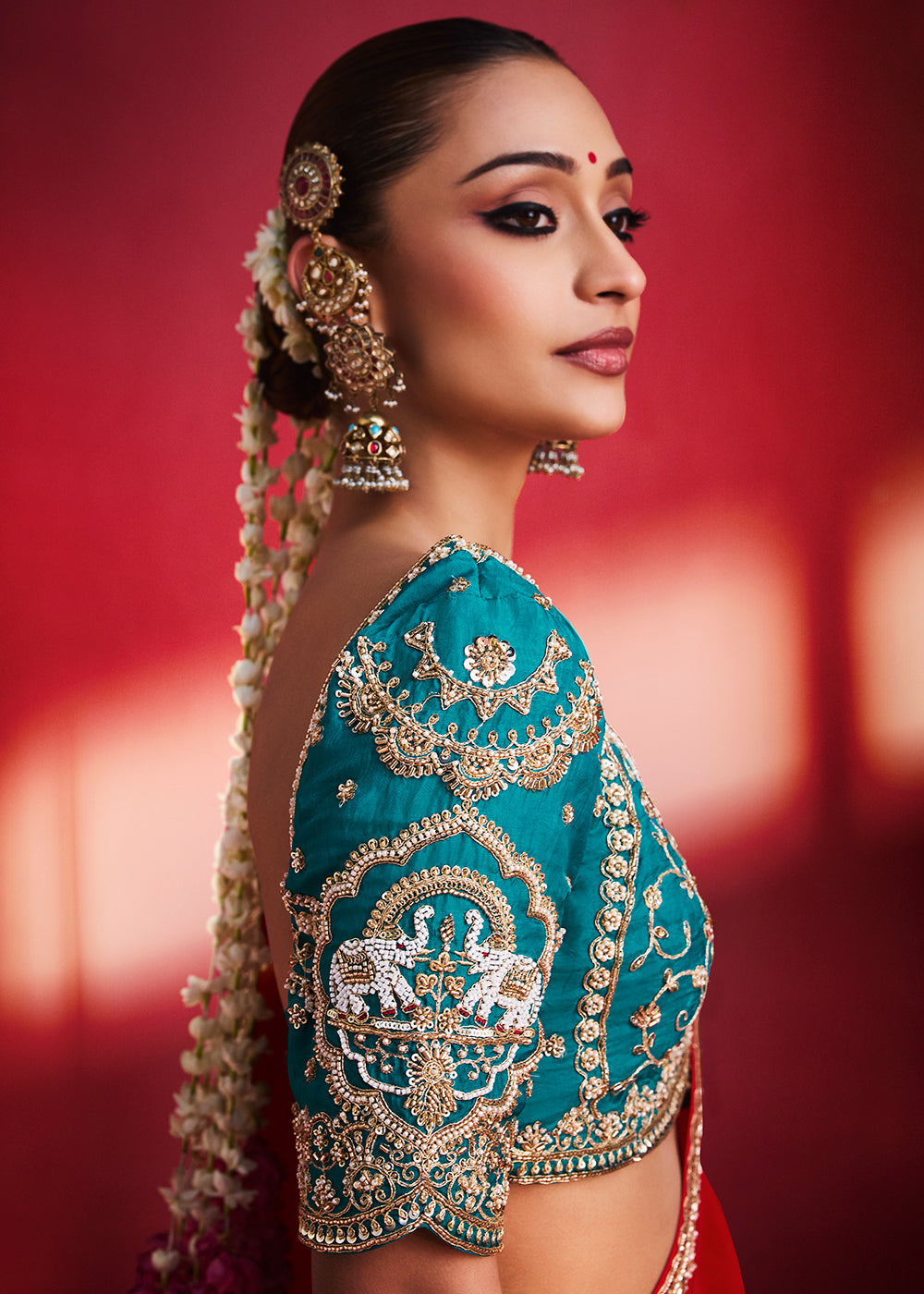 Buy Now Designer Style Red Embroidered Wedding Wear Saree Online in US, UK, Canada, France, Germany, Denmark, Sweden, Italy, Austria &amp; Worldwide at Empress.