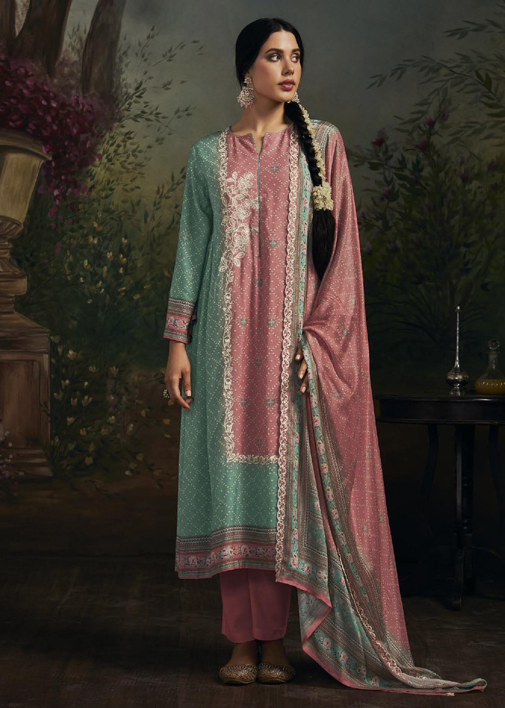 Buy Now Pakistani Style Sea Green  Digital Printed Salwar Suit Online in USA, UK, Canada, Germany, Australia & Worldwide at Empress Clothing. 